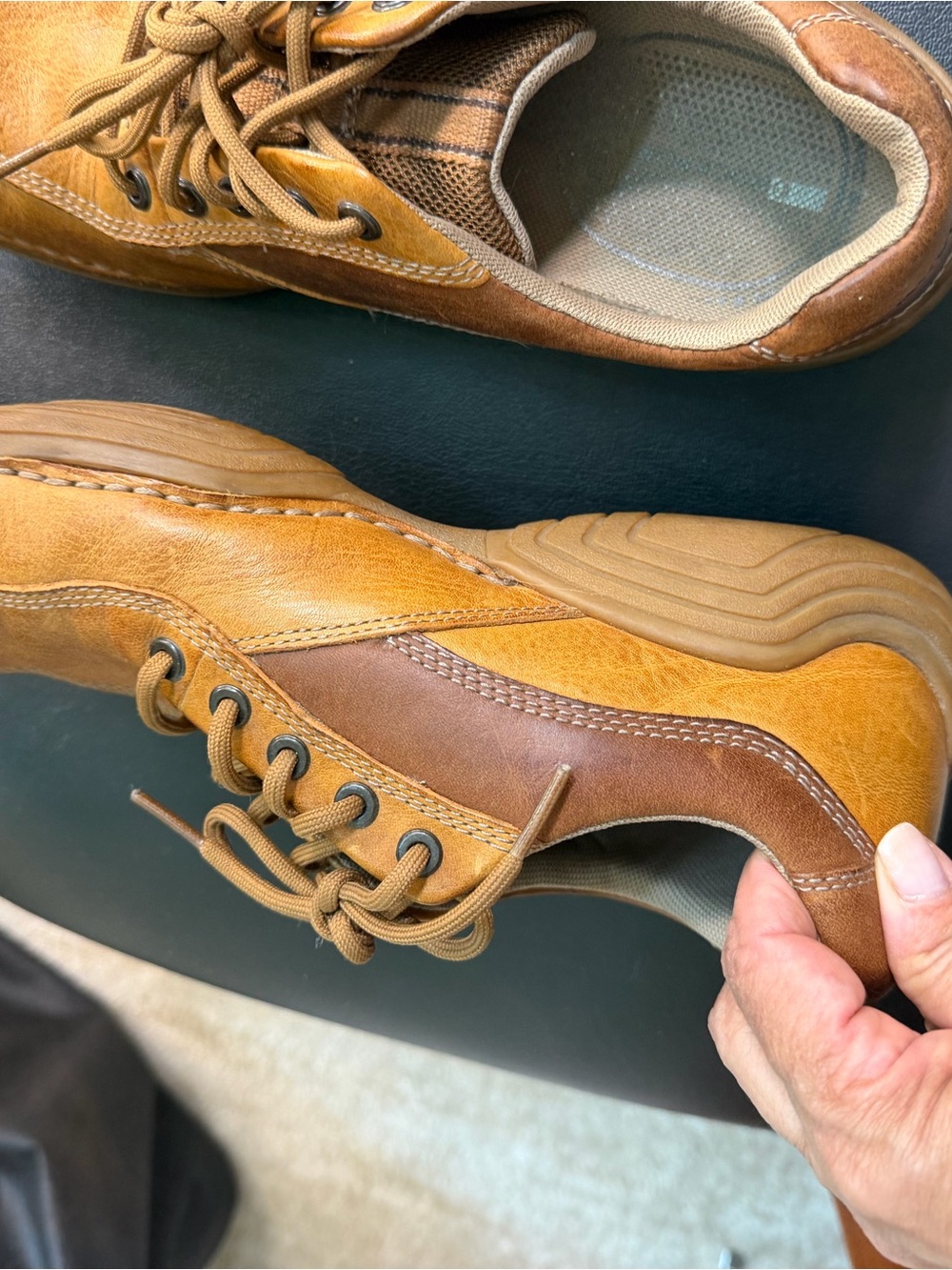 Rockport Men's Caramel Tan Leather Lace-Up Loafers Shoes - Picture 7 of 13